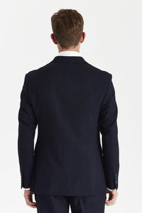 Regent – Marineblauer, karierter, zweireihiger Blazer für Herren