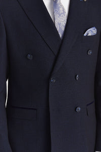 Regent – Marineblauer, karierter, zweireihiger Blazer für Herren