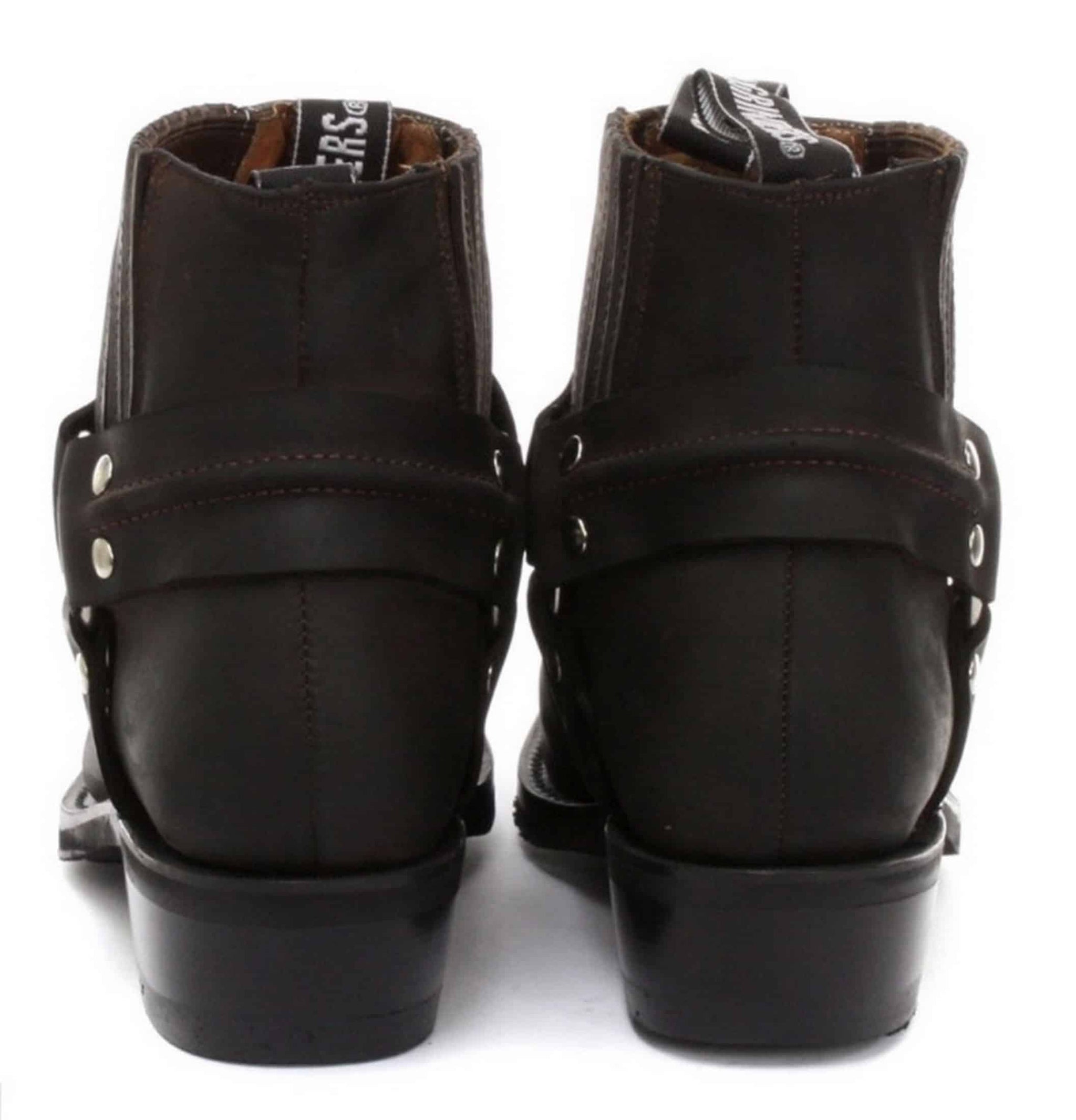 Unisex Real Leather Biker Ankle Boots Rock Punk Grinders Buckle Cowboy Riding