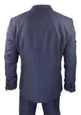 Blue-Grey Sheppard's Check 3 Piece Suit - RK20-11