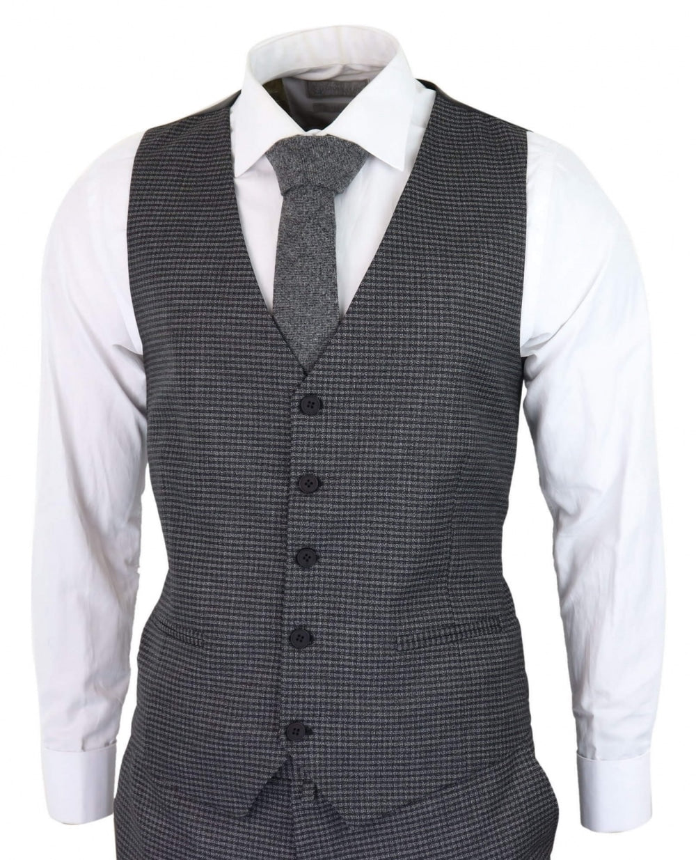 Dark-Grey Sheppard's Check 3 Piece Suit - RK20-12
