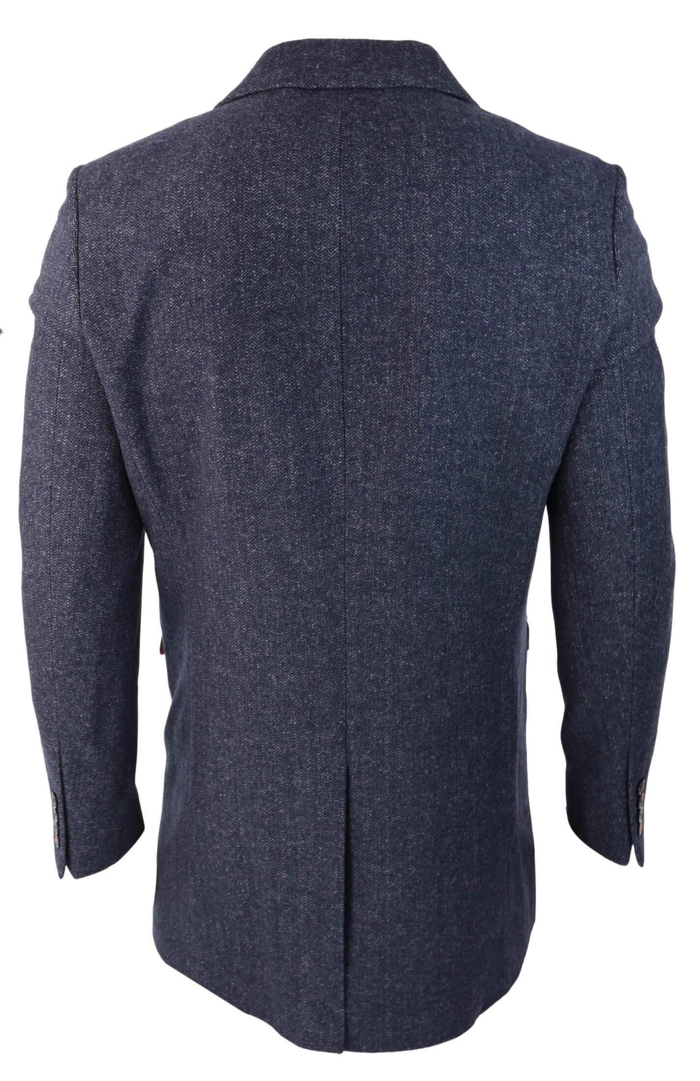 Cavani Mens Classic 3/4 Length BlueOvercoat