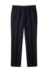 Ryan – Marineblaue Tweed-Karohose für Herren