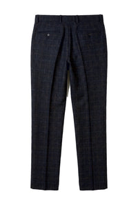 Ryan – Marineblaue Tweed-Karohose für Herren