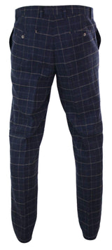 Cavani Shelby - Mens Classic Tweed Check Vintage Peaky Blinders Trousers