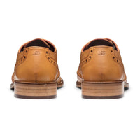 Mens Laced Brogues Shoes Classic Tailoring Tan Brown Vintage Formal Smart