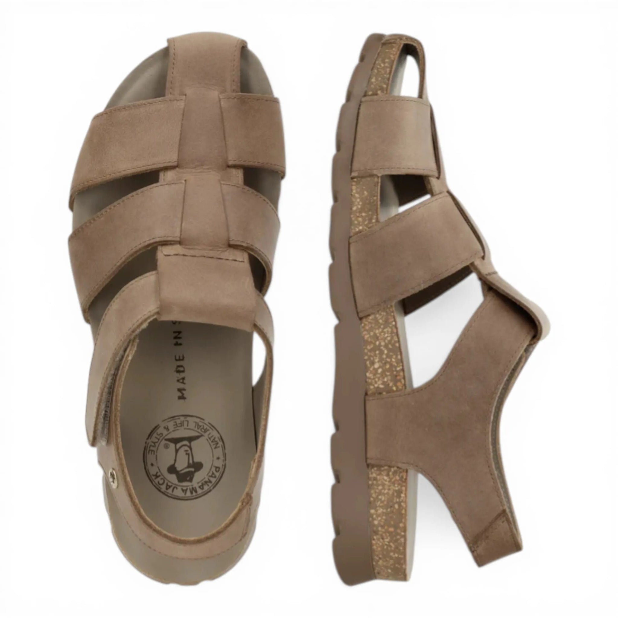 Stanley C8 – Wasserdichte Herren-Sandalen aus taupefarbenem Leder