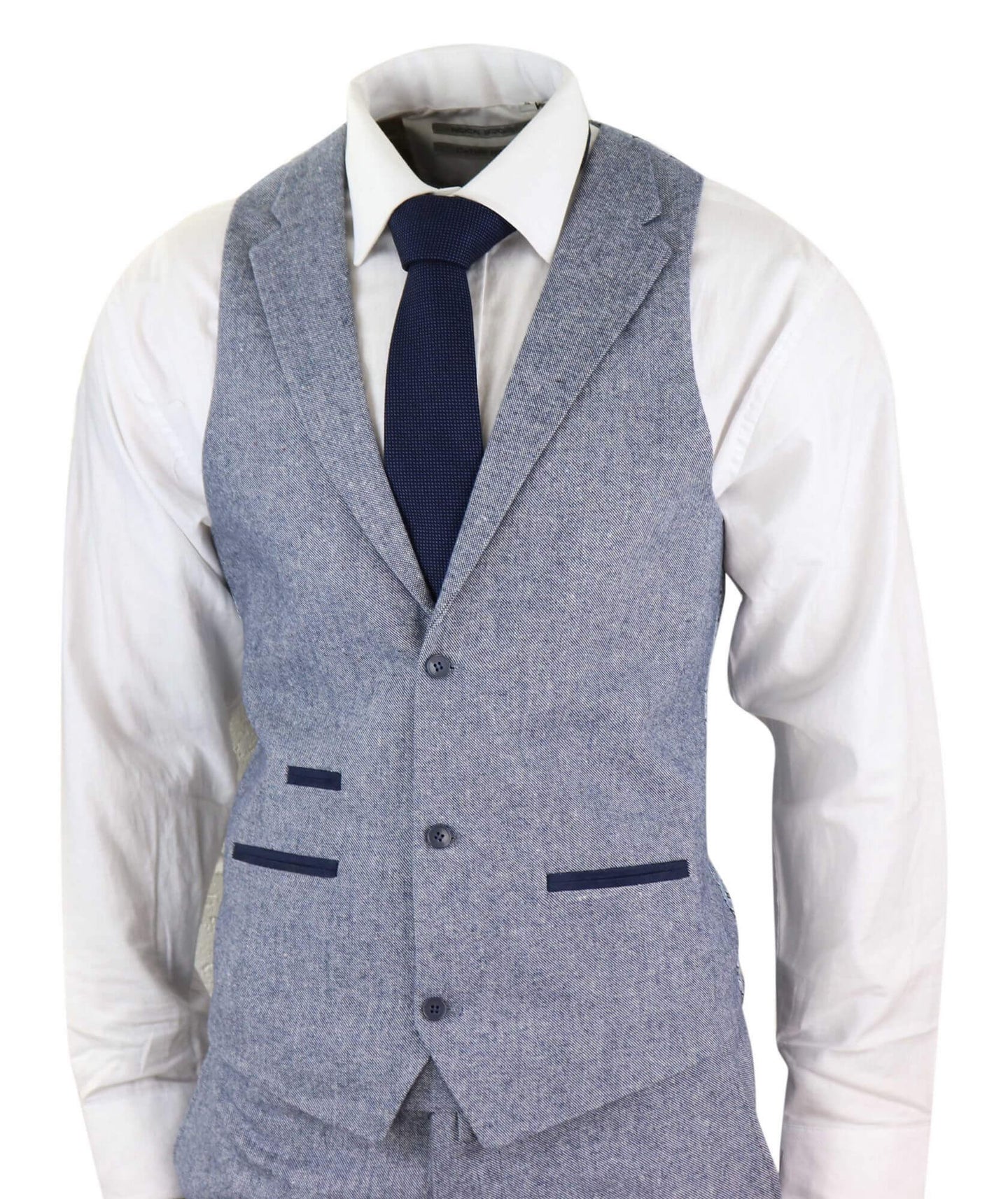 Men's Light Blue Vintage Tweed 3 Piece Suit - STZ13