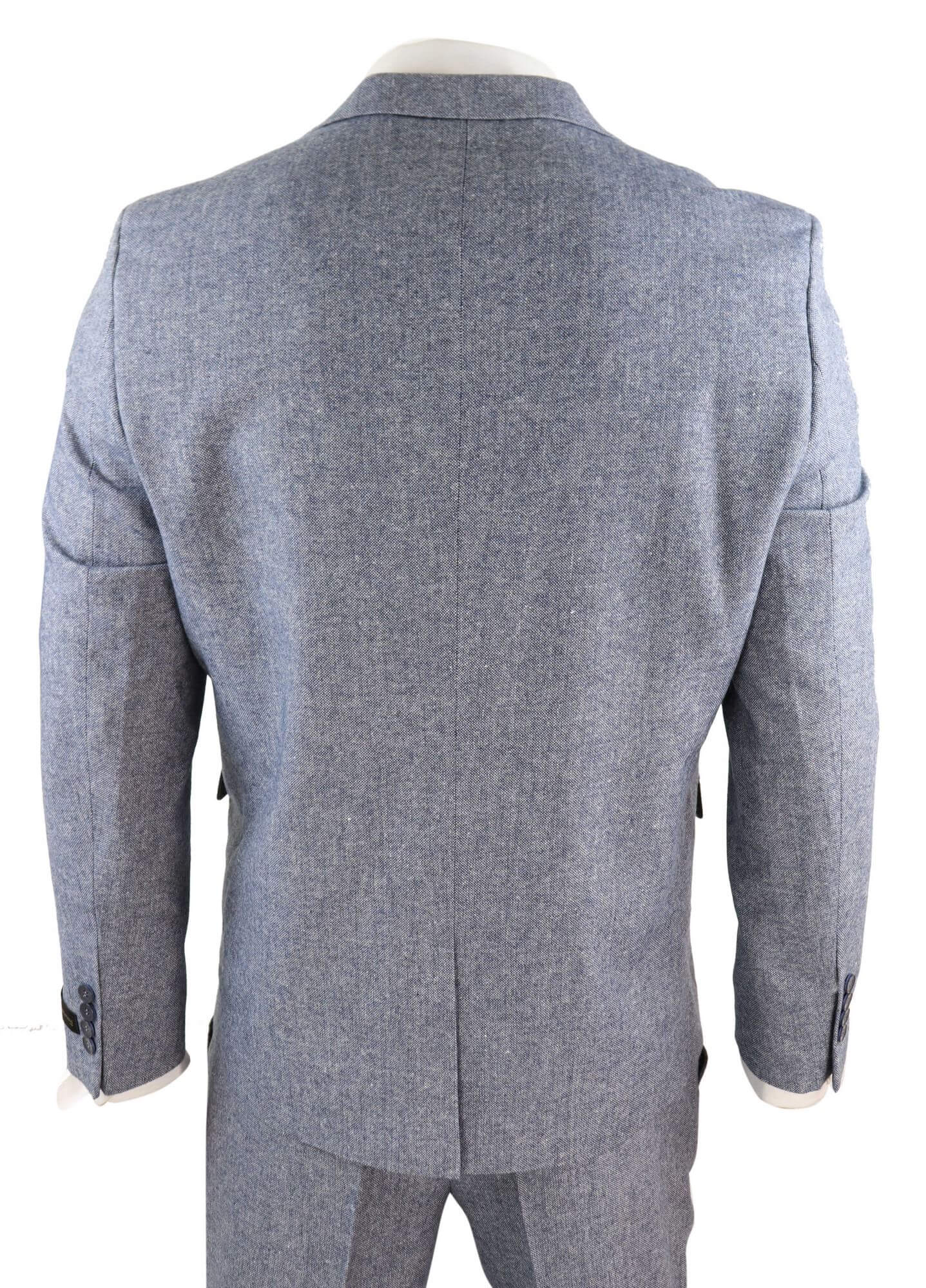 Men's Light Blue Vintage Tweed 3 Piece Suit - STZ13