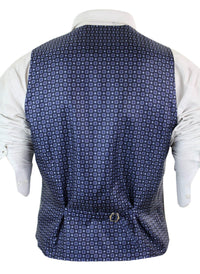 Mens Waistcoat Wool Olive Green with Red Blue Brown Check Tweed Classic Vintage Tailored Fit