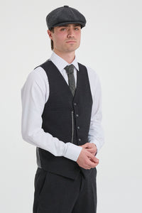 Schwarzer Herrenanzug im Vintage-Stil der 1920er