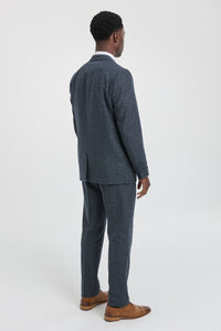 3-teiliger Herrenanzug in Marineblau mit zweireihiger Weste