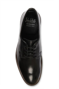 Tanner - Schwarze Herren-Derby-Schnürschuhe aus Leder mit schlichter Zehenpartie