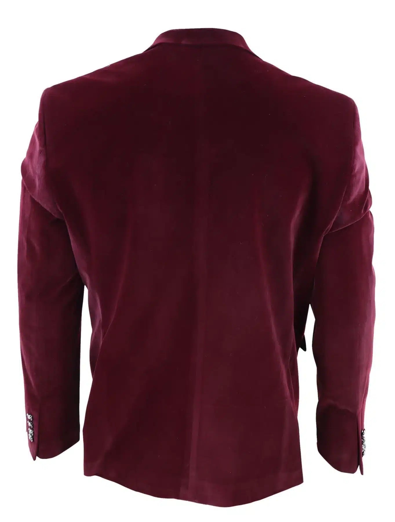 Mens Velvet Blazer Suit Jacket 2 Button Dinner Smart Casual Formal Tailored Fit - Wine
