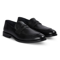 Ted – Schwarze Herren-Penny-Loafer aus Leder im klassischen Mokassin-Stil