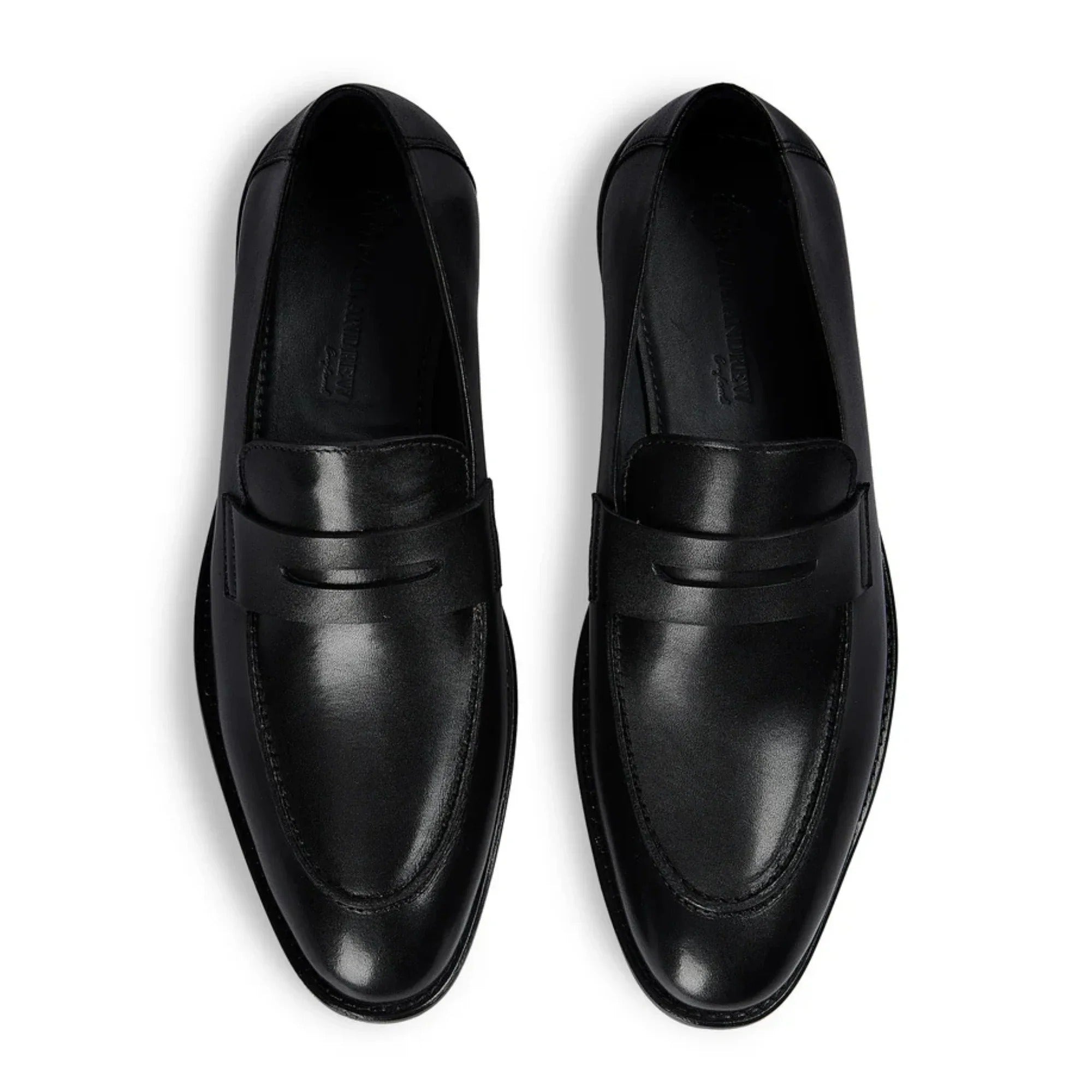 Ted – Schwarze Herren-Penny-Loafer aus Leder im klassischen Mokassin-Stil