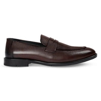 Ted - Braune Herren-Penny-Loafer aus Leder im klassischen Mokassin-Stil