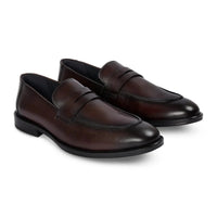 Ted - Braune Herren-Penny-Loafer aus Leder im klassischen Mokassin-Stil