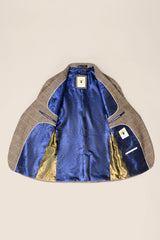 Herrenanzug, 3-teilig, Fischgrätenmuster, Tweed, hellbraun, kariert, maßgeschneiderte Passform, doppelt klassisch