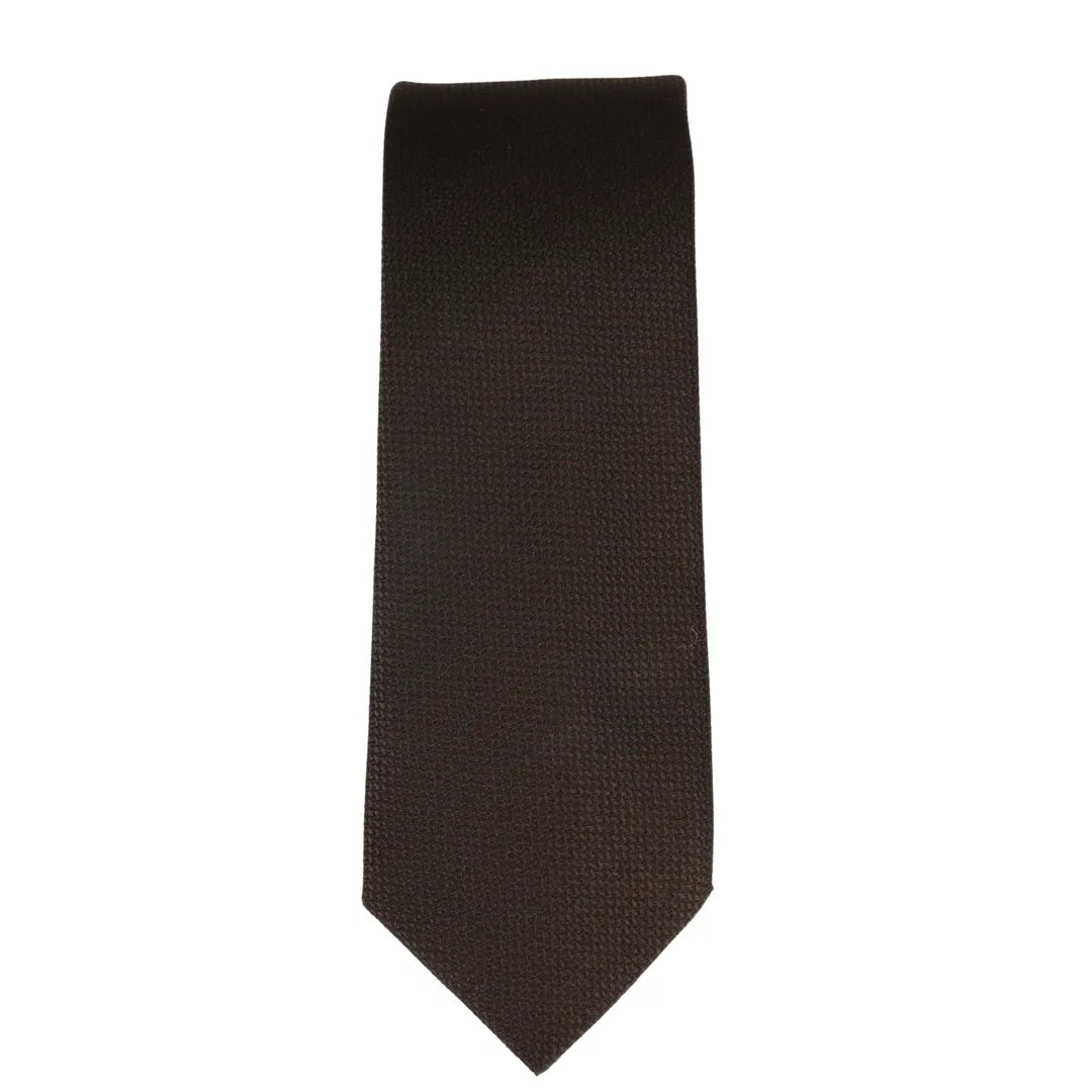 Men's Tie Pocket Sqaure Set Formal Solid Necktie - Brown