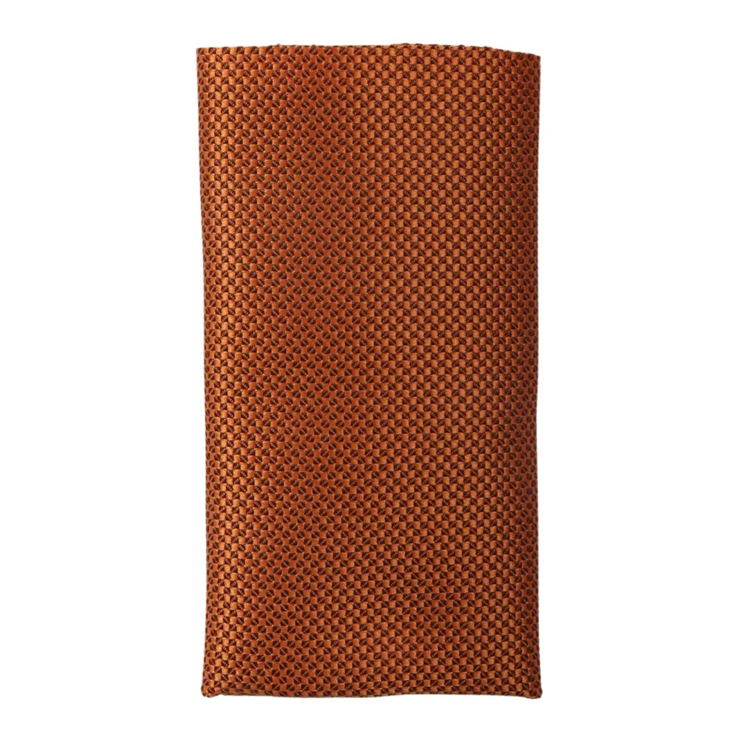 Men's Tie Pocket Sqaure Set Formal Solid Necktie - Rust