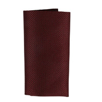 Men's Tie Pocket Sqaure Set Formal Solid Necktie - Wine