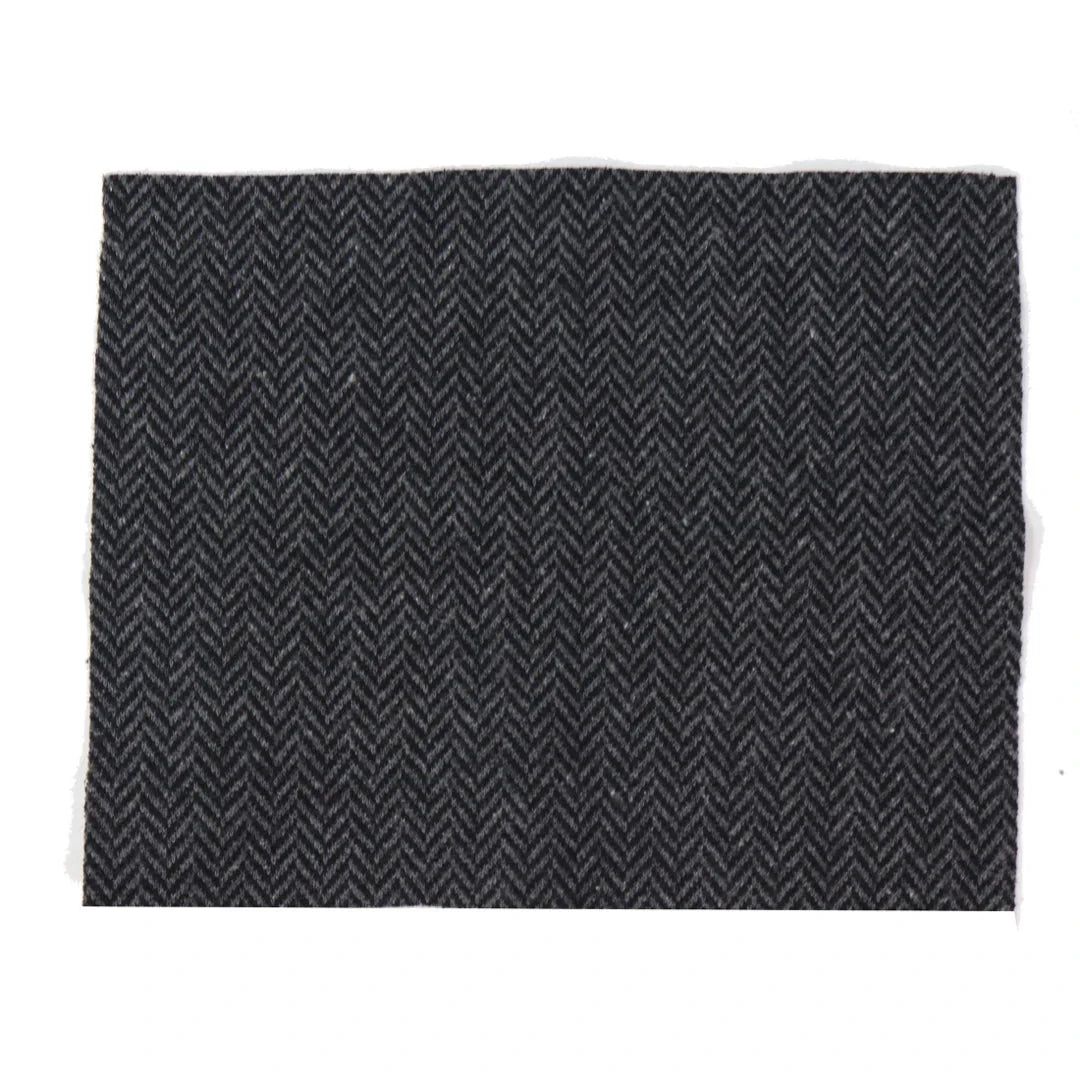 Men's Tweed Charcoal Tie Hankie Set Classic British Heritage Wool Herringbone