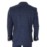 TP-32 – Dreiteiliger Herrenanzug im Gatsby-Stil aus marineblauem Tweed-Wollmischgewebe