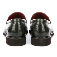 Tristian - Grüne Herren-Loafer aus Tweed mit Fischgrätmuster