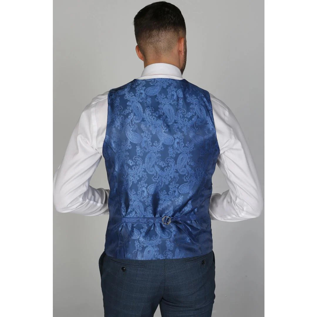 Viceroy - Men's Blue Check Waistcoat
