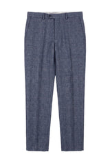 Victor - Herren Tweed Karo Blau Hochzeitshose