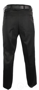 Mens Black Smart Work Office Wedding Trousers W Belt Short Reg Long
