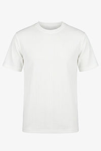 Klassisches weißes Rippstrick-T-Shirt für Herren