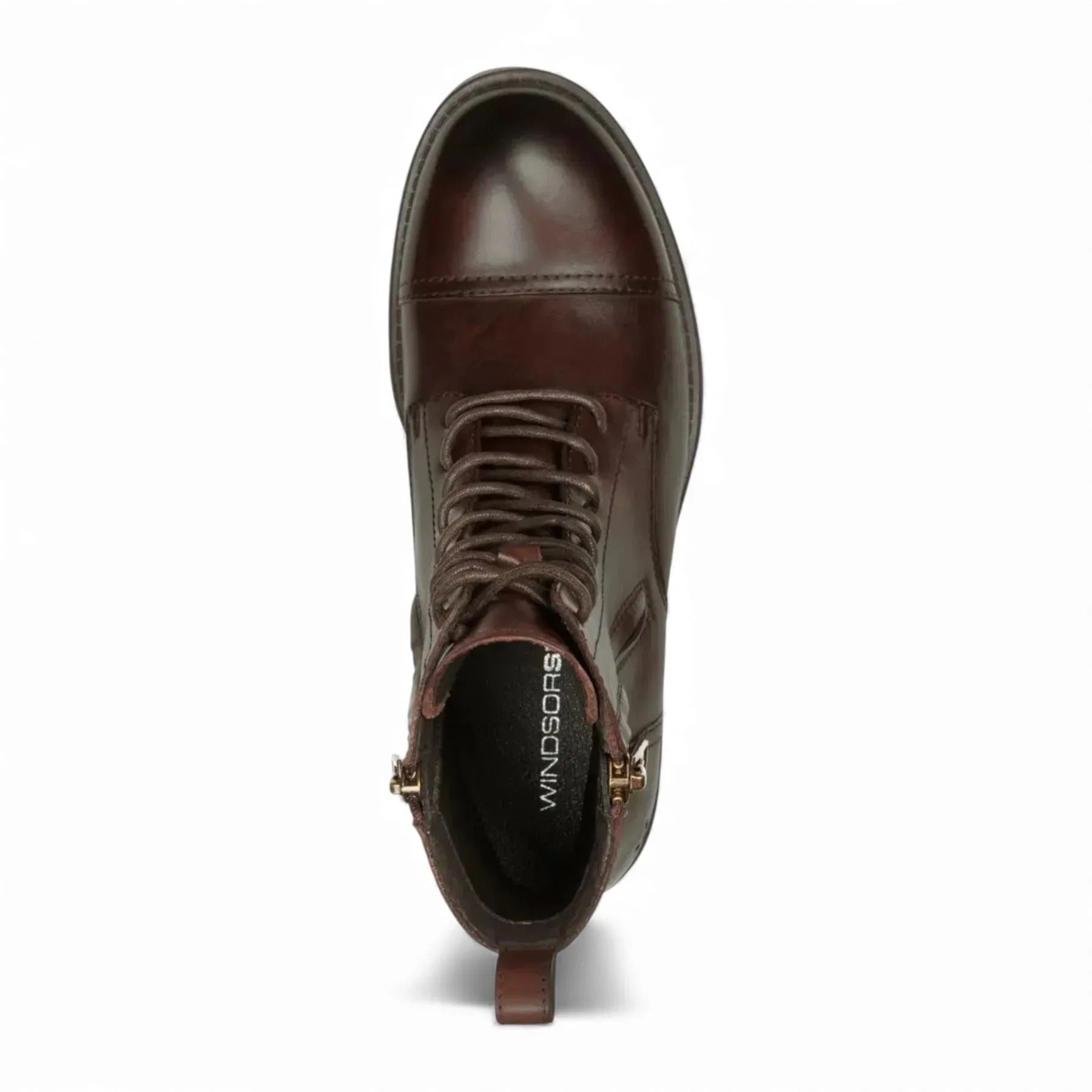 Willem – Herren-Militärstiefel aus bordeauxrotem Leder