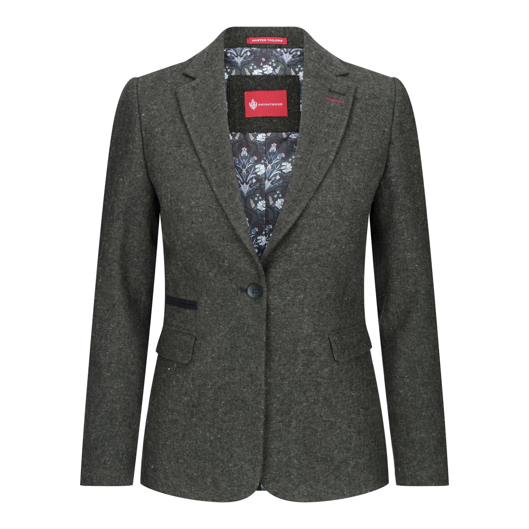 Womens Blazer Suit Wool Tweed Elbow Patch 1920s Vintage Classic Green