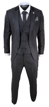 Mens 3 Piece Charcoal Grey Suit